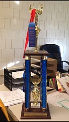 The second place WYSE trophy that represented last years third-place victory at State.