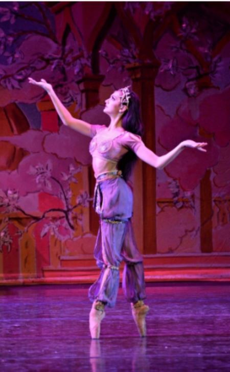 Stephanie Parrot performs her dream role as The Arabian in last seasons The Nutcracker.  Photo courtesy of Stephanie Parrot.