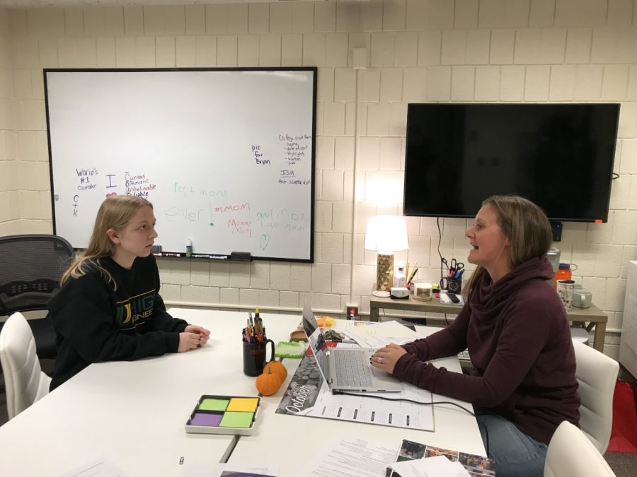 In her new position as college and career counselor, Courtney OConnor works with students to streamline their future college and career goals.