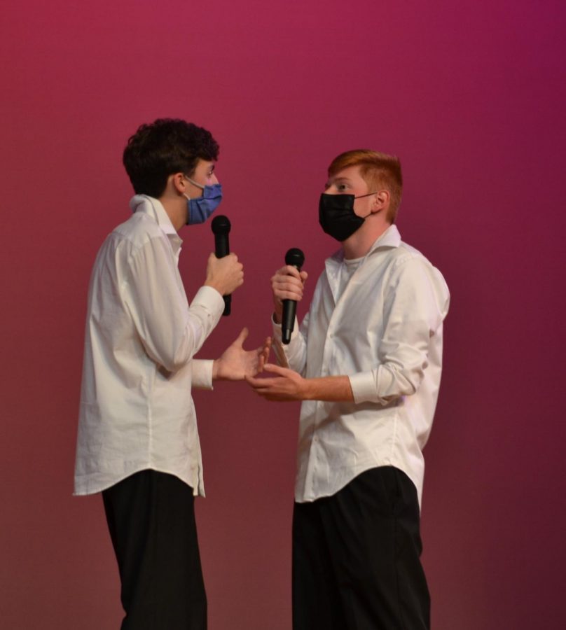 “Were soarin, flyin, theres not a star in heaven that we cant reach,” Andrew Munn sang to Alex Redell. The two teamed up to sing High School Musical’s “Breaking Free,” much to the crowd’s joy.