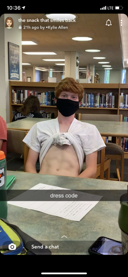 Senior Brandt Henderson  protests the dress code.